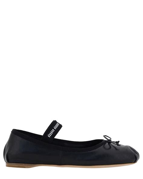 miu miu black ballet flats|midi miu flat sandals.